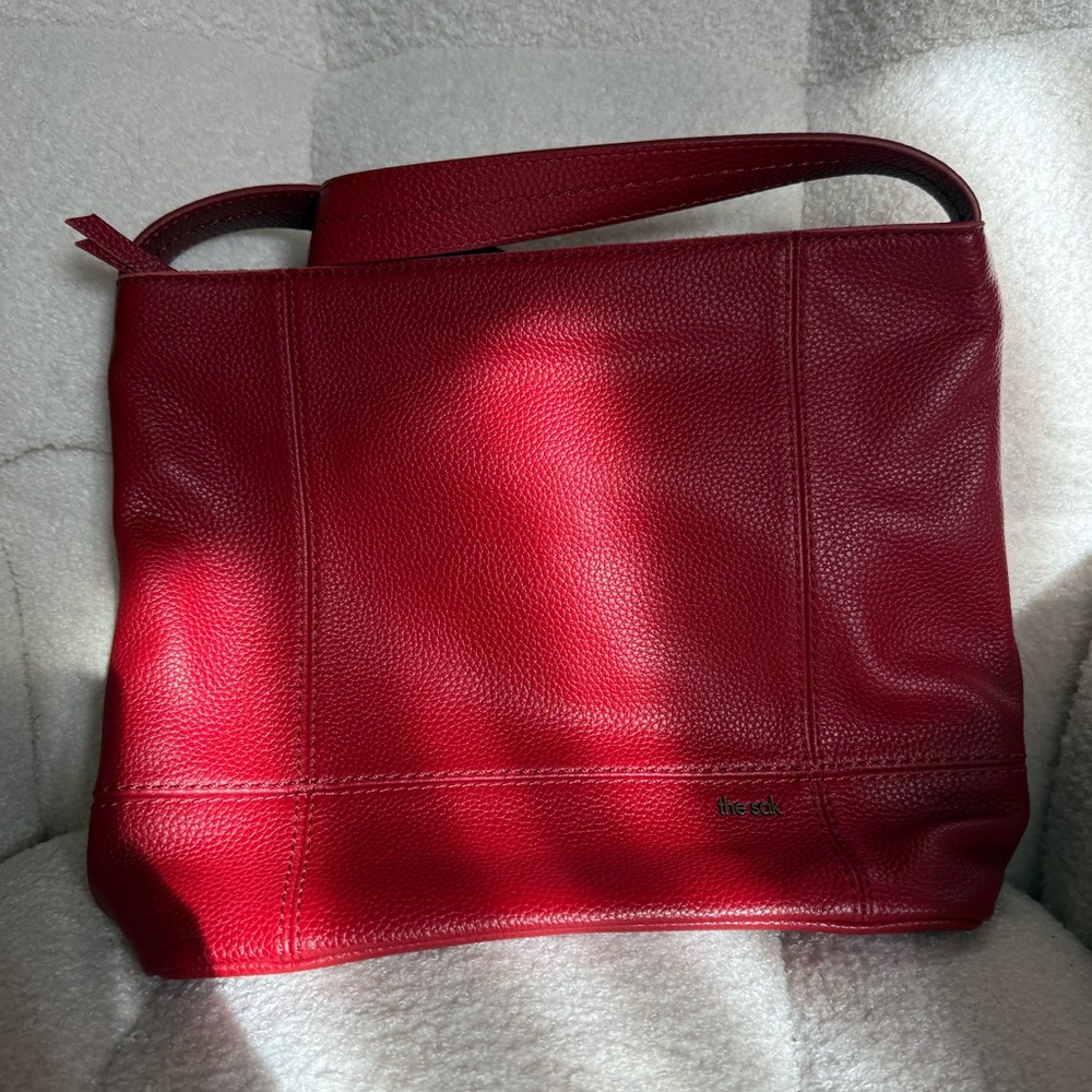 The Sak Red Leather Tote Bag